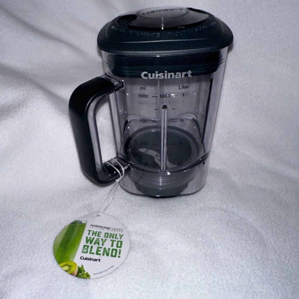 New Open Cuisinart Hurricane 32 Ounce Easy Grip Blending Jar Part Lid Blade